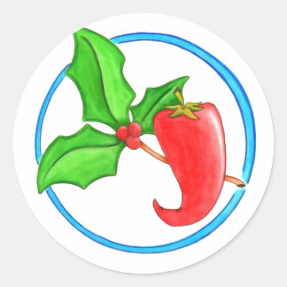 Sticker Rond Papier de Noël
