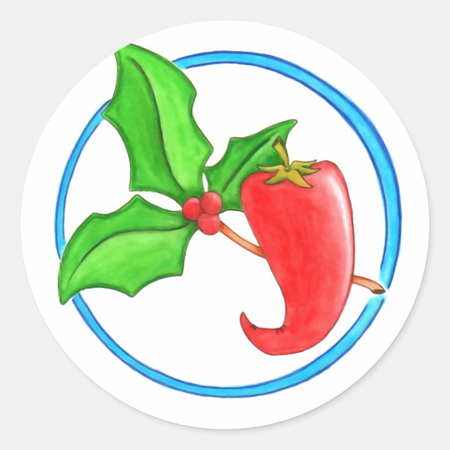 Sticker Rond Papier de Noël (Devant)