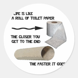 Sticker Rond Papier de toilette amusant