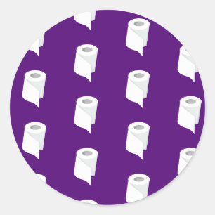 Sticker Rond Papier de toilette Roll Funny Thème de quarantain