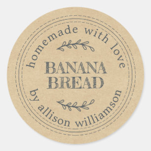 Sticker Rond Papier Kraft Cadeau de Pâtisserie Maison Rustique