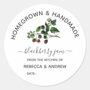 Sticker Rond Papier Kraft confiture Blackberry artisanal et art