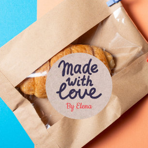 Sticker Rond Papier kraft cuit avec amour
