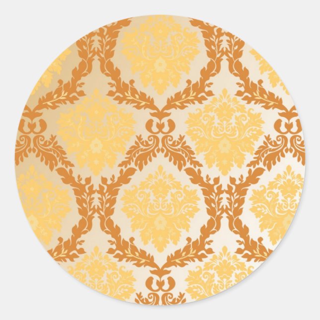 Sticker Rond Papier peint Damas 5 (Devant)
