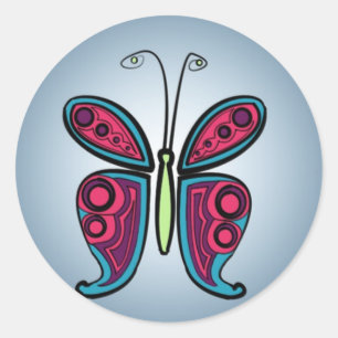 Sticker Rond Papillon