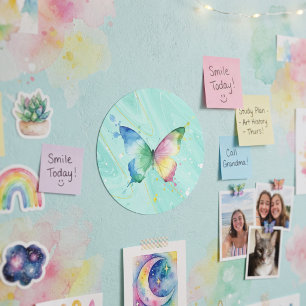 Sticker Rond Papillon