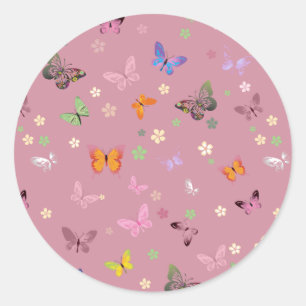 Sticker Rond Papillon