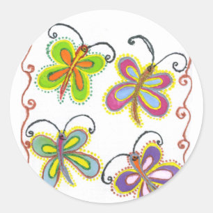 Sticker Rond Papillon