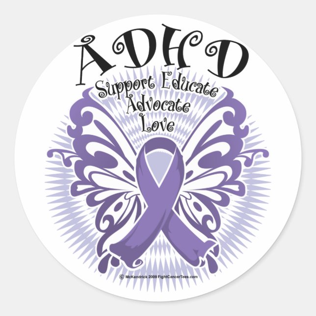 Sticker Rond Papillon ADHD 3 (Devant)