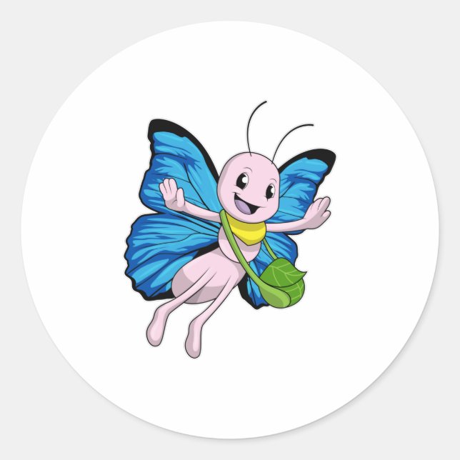 Sticker Rond Papillon avec sac à main (Devant)