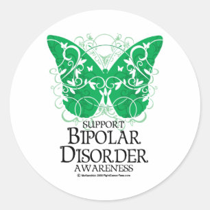 Sticker Rond Papillon bipolaire