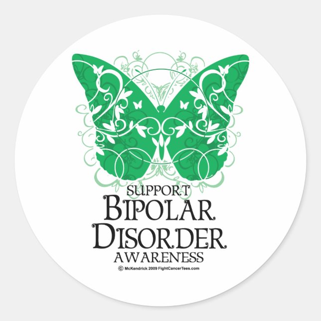 Sticker Rond Papillon bipolaire (Devant)