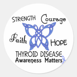 Sticker Rond Papillon celtique 3 de maladie thyroïdienne