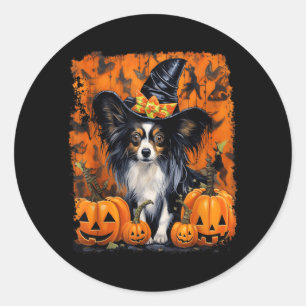 Sticker Rond Papillon Chien Halloween