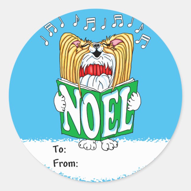 Sticker Rond Papillon Christmas Caroler RW (Devant)