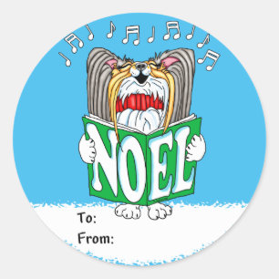 Sticker Rond Papillon Christmas Caroler Tri