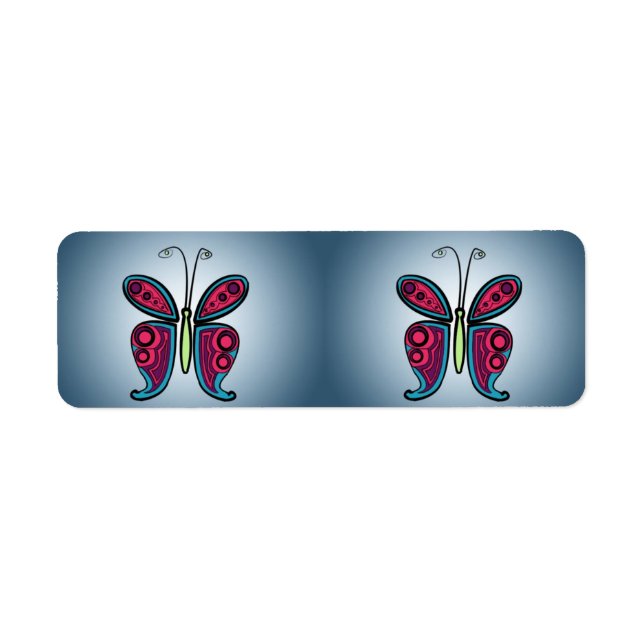 Sticker rond papillon classique (Devant)