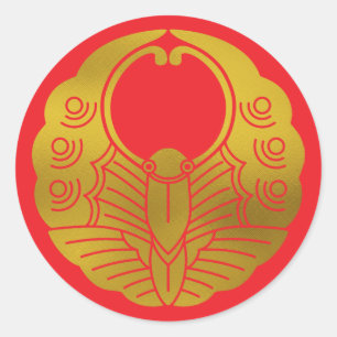 Sticker Rond Papillon-crête de famille japonaise