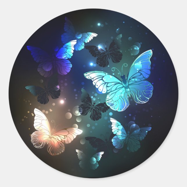 Sticker Rond Papillon de nuit (Devant)