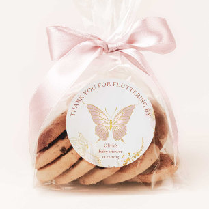 Sticker Rond Papillon de remerciement boho or pour avoir vole a