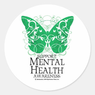 Sticker Rond Papillon de santé mentale