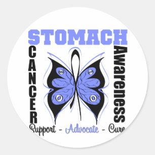Sticker Rond Papillon de sensibilisation au cancer de l'estomac