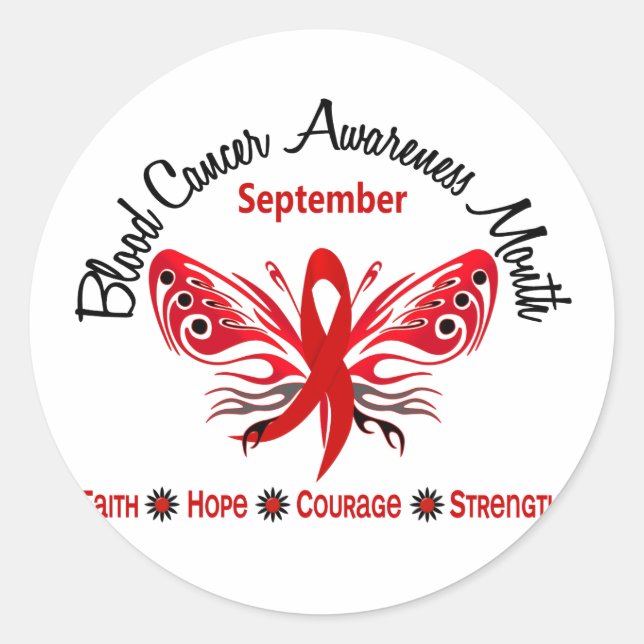 Sticker Rond Papillon du mois de sensibilisation au cancer du s (Devant)