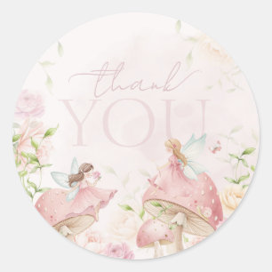 Sticker Rond Papillon Fleur de Fée Merci