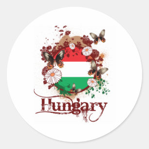 Sticker Rond Papillon Hongrie