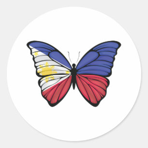 Sticker Rond Papillon Hypolimnas des Philippines
