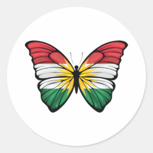 Sticker Rond Papillon Hypolimnas du Kurdistan