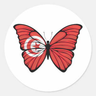 Sticker Rond Papillon hypolimnas tunisien