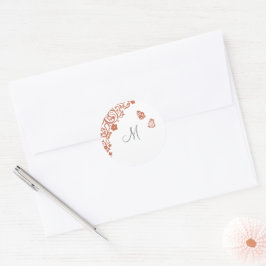 Sticker Rond Papillon Jardin Dusty Peach Strigramme