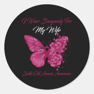 Sticker Rond Papillon Je Porte La Bourgogne Pour Ma Femme Cellu