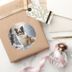 Sticker Rond Papillon Laisser neiger Noël