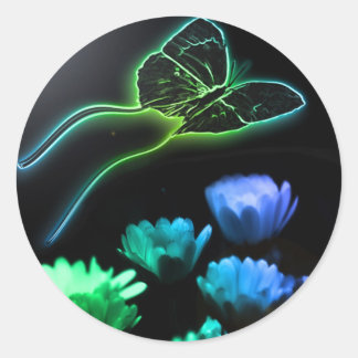 Sticker Rond Papillon Lillys