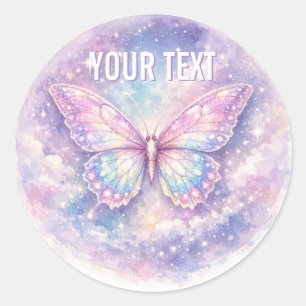 Sticker Rond Papillon lumineux de la galaxie douce