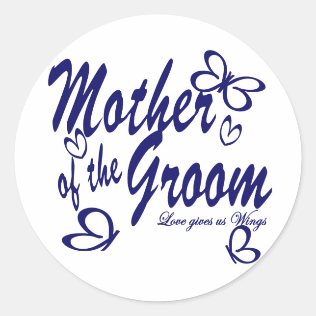 Sticker Rond Papillon/Mère de la chambre (Devant)