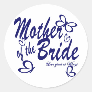 Sticker Rond Papillon/Mère de la Mariée