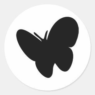 Sticker Rond papillon noir - papillons