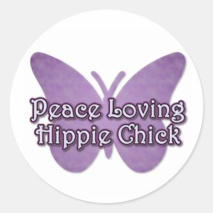 Sticker Rond Papillon pourpre