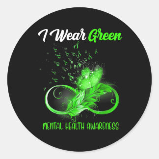 Sticker Rond Papillon Ruban Plumes Sensibilisation à la santé m