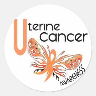 Sticker Rond PAPILLON utérin 3,1 de Cancer