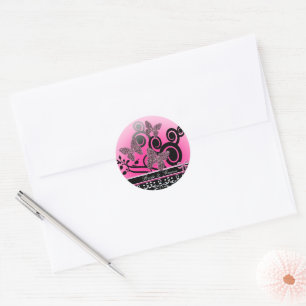 Sticker Rond Papillons de mariés