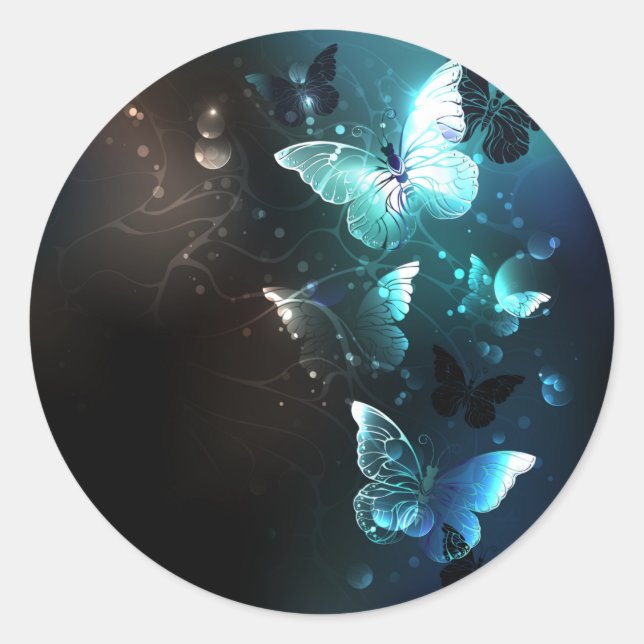 Sticker Rond Papillons de nuit (Devant)