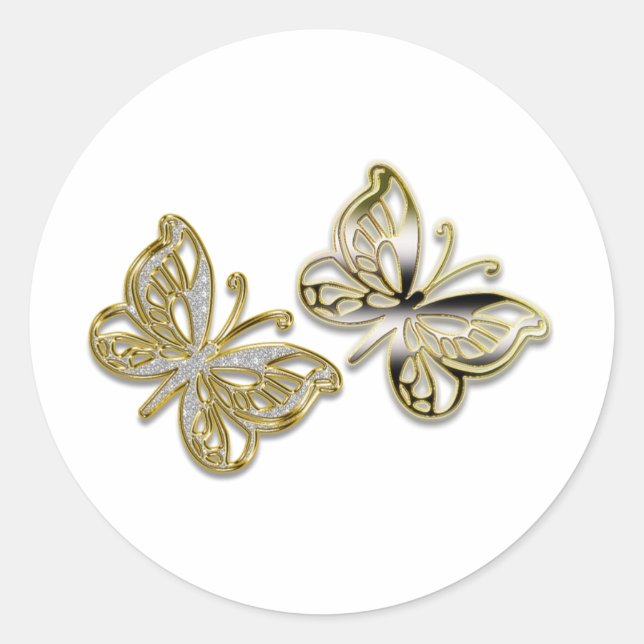 Sticker Rond papillons d'or (Devant)