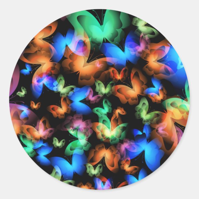 Sticker Rond Papillons lumineux (Devant)