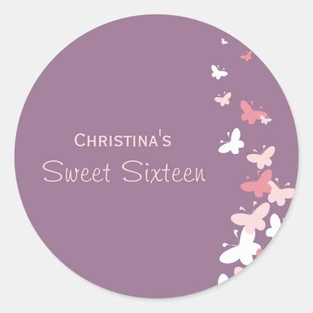 Sticker Rond Papillons lutteux Favoriser Stickers/Enveloppe Mer (Devant)