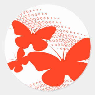 Sticker Rond papillons rétro
