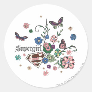 Sticker Rond Papillons supergirl